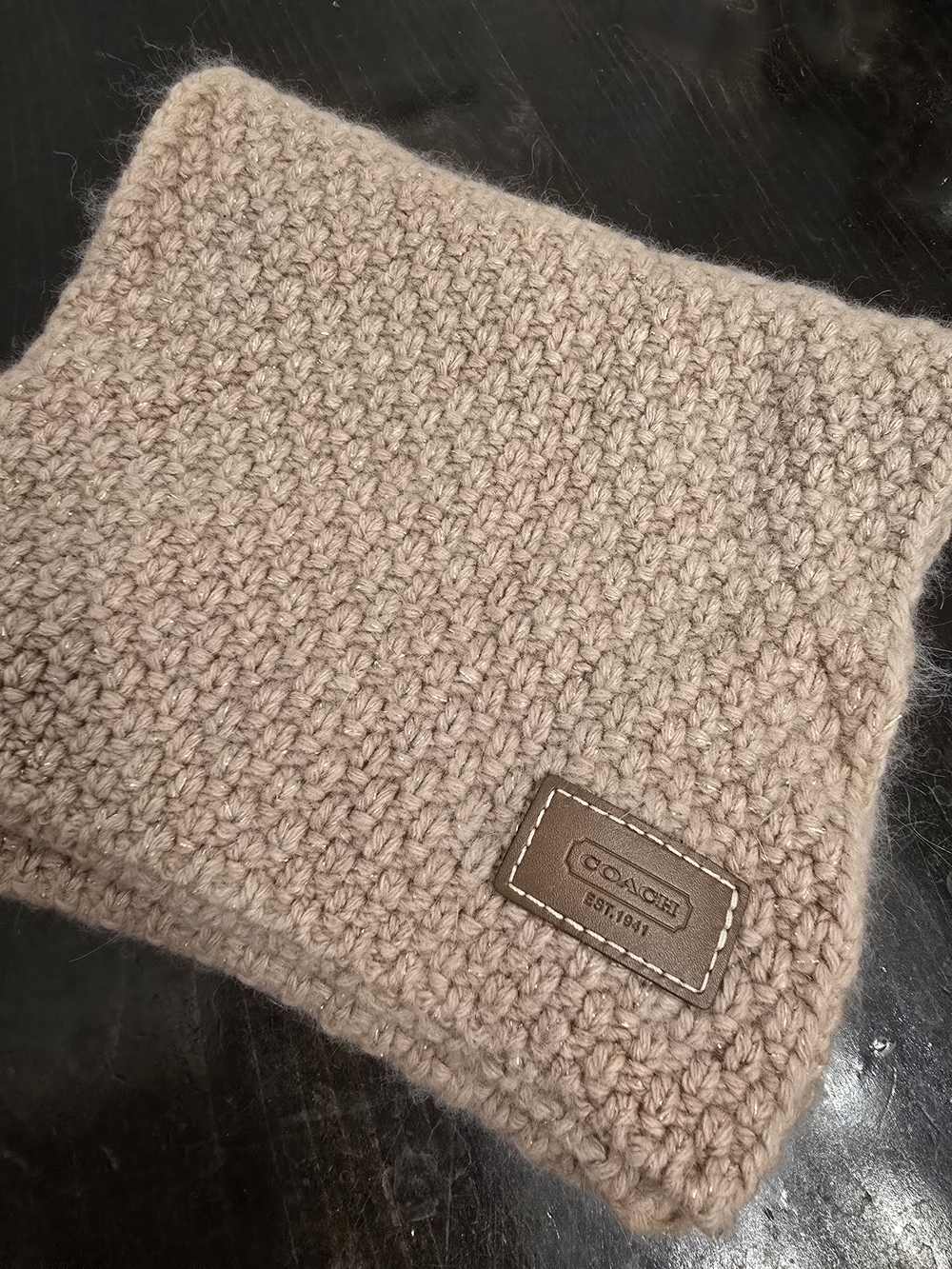 COACH Women's Knit Scarf in Taupe